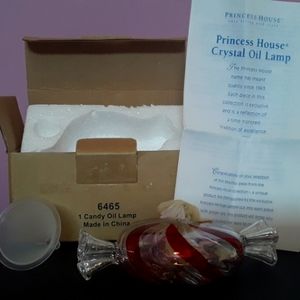 Princess House Crystal Peppermint Candy Oil Lamp